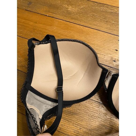 Victorias Secret 34D dream angels push-up bra black nude lace sexy - Picture 4 of 6
